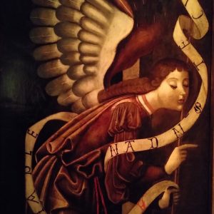 Anjo da Anunciação. Pormenor do Tríptico da Lamentação. Século XVI.