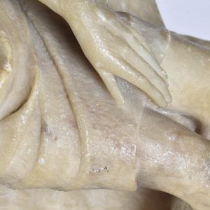 Pormenor da escultura em alabastro 'Virgem da Piedade'. Séculos XV-XVI