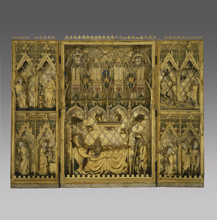 Tríptico da Natividade. Altar em prata dourada com esmaltes. Finais do Sséculo XIV.